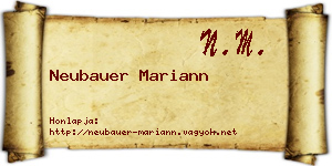Neubauer Mariann névjegykártya